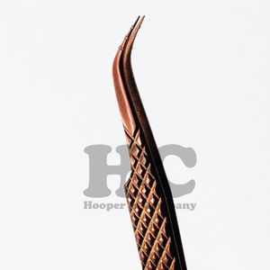 Pinzas de Alta Calidad, Pinzas Curvas de Acero Inoxidable con Punta Dentada y Agarre de Diamante, Color Oro Rosa, para Extensión de Pestañas de Mink - Product Image 3