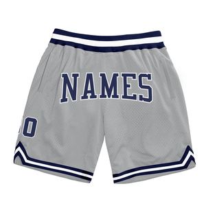 Industrie Direct Engro Sportswear Cómodo Custom Grey Navy-White Authentic Throwback Basketball Shorts - Product Image 1