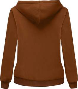 Customizable <b>Women's</b> Winter Jacket <b>Sherpa</b> Lining Solid Casual Pullover <b>Hoodie</b> for Autumn Season Zip Front Customizable Logo - Product Image 5