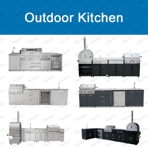 Îlot de cuisine extérieur bleu <span class=keywords><strong>4</strong></span> pièces : <span class=keywords><strong>barbecue</strong></span> au propane + réfrigérateur américain + éclairage LED et portes à fermeture douce - Product Image 6