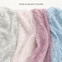 Nouveau design, vente en gros, tissu organza léger et transparent, broderie florale, pour robe, rideau, mariage, textile de maison