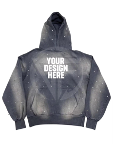 Sudadera con capucha de moda para hombre con cremallera de alta calidad 100% algodón ropa de calle invierno diamantes de imitación pantalones vaqueros personalizados bolsillo ODM - Product Image 4