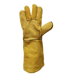 ถุงมือหนังวัวแยกสำหรับงานหนักคุณภาพระดับพรีเมียมถุงมือป้องกันการก่อสร้างทางอุตสาหกรรมทนทานต่อการเสียดสีและการเชื่อม - Product Image 2