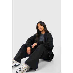 Conjunto de 2 Piezas de Sudadera y Pantalones Deportivos de Color Sólido con Cierre para Mujer, Ropa Casual Diaria Personalizada al por Mayor - Product Image 1