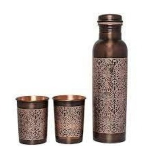 330 GM Ant. Botella de Cobre Grabada de 1 Litro a Precio Confiable, Grabada con Elegancia, el Compañero Perfecto para una Hidratación Saludable - Product Image 6