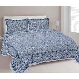 3-Piece Grey <b>Floral</b> Print Flat <b>Bed</b> <b>Sheet</b> Set with 2 Pillow Covers for Home Use (ADB1474) - Product Image 1