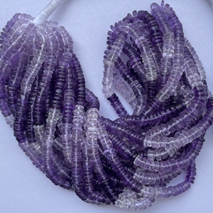 Cuentas Heishi Lisas de Amatista Natural Ombre de 4mm y 6mm, Hilo de Piedras Semipreciosas para Fabricación de Joyas, Distribuidor Regular en Línea - Product Image 2