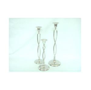 ชุดเชิงเทียนทองเหลืองชุบนิกเกิล3ชิ้นสำหรับเป็นของขวัญและให้แสงสว่างในราคาขายส่ง - Product Image 5