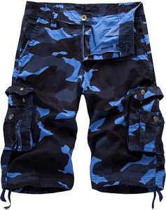 Pantalones cortos Cargo de camuflaje para hombre, pantalones cortos Cargo de camuflaje para exteriores con varios bolsillos, algodón - Product Image 6