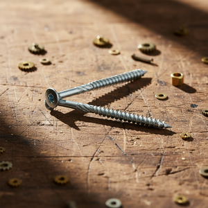 Tornillos autorroscantes de acero al carbono de grado industrial, con rosca gruesa, cabeza avellanada, accionamiento Torx, acabado en óxido negro y niquelado, para madera. - Product Image 1