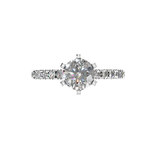 แหวนหมั้นแพลตตินัม PT 950 ชุบโรเดียม ดีไซน์เรขาคณิต ประดับเพชรเลี้ยงในห้องปฏิบัติการ ได้รับการรับรองจาก IGI สำหรับทุกเพศ - Product Image 3