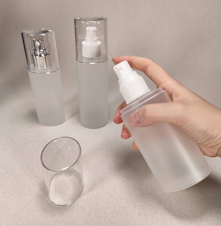 Advanced oval shape Essence frosted lotion bottle