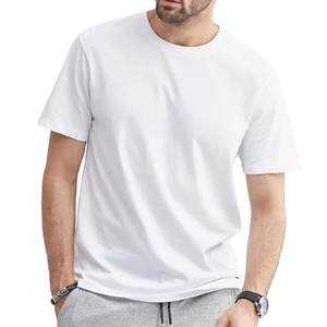 Camiseta de hombre 100% algodón diseño de logotipo personalizado calidad de lujo costilla cuello redondo Oversize Drop Shoulder Streetwear camiseta en blanco para hombre - Product Image 3