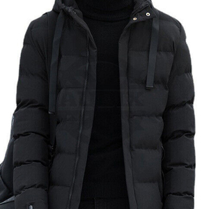 Chaqueta acolchada de nailon a prueba de viento para hombre de High Street, cremallera, granate, decoración personalizada, ropa informal para exteriores, chaquetas largas de manga larga - Product Image 6