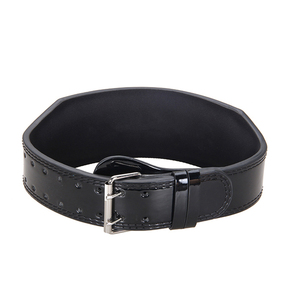 Ceinture de musculation sur mesure en gros – Ceinture de musculation en cuir verni noir avec boucle à double ardillon - Product Image 2