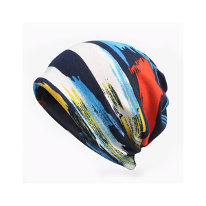 Vente en gros de bonnet jacquard personnalisé pour hommes, broderie 3D de grandes lettres, manchette tricotée, rayée, pompon, imperméable, logo imprimé en coton - Product Image 1