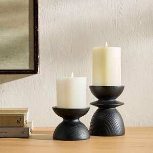 Bougeoirs de pilier en bois de conception minimaliste bougeoirs en bois naturel modernes pour la pièce maîtresse de Table de décoration intérieure - Product Image 6