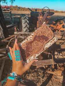 Portefeuille et pochette en cuir véritable tendance 2025 pour femmes, fermeture éclair à pompon, style western vintage bohème - Product Image 2