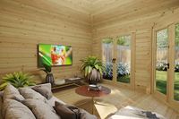 Cabane d'été en bois - Abri de jardin préfabriqué en bois pour les loisirs en plein air
