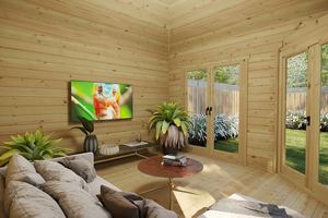 Casetta in Legno ad <span class=keywords><strong>Angolo</strong></span> - Rifugio Prefabbricato in Legno per il Giardino e il Tempo Libero all'Aperto - Product Image 4