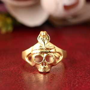 Creative Design Gothic Snake Skull <b>Ring</b> Gothic Brass <b>Ring</b> for Men 18K Gold Plated Punk Cobra Band for Wholesale OEM ODM - Product Image 6