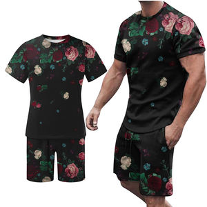 High Street nouveau Design été Shorts ensemble pour hommes col rond manches courtes à la mode bonne qualité grande taille respirant - Product Image 5