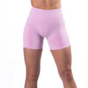 Livraison directe personnalisée taille haute sans couture Fitness Gym Yoga Shorts évacuation de la transpiration entraînement serré femmes Yoga Scrunch dos Shorts - Product Image 5