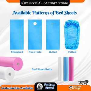 NIDY Drap de lit jetable X-Cut | Couvre-lit non tissé à usage unique | Confort et hygiène pour la maison, les voyages, la maternité et les soins personnels - Product Image 4