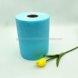 Papier essuie-tout industriel en rouleau, 1 pli, en pâte recyclée, bleu, enroulement robuste, vente en gros directe usine Vietnam - Product Image 4