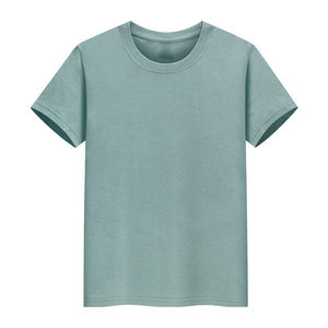 T-shirt col rond, T-shirt ample en coton à petites épaules, haut à manches cinq quarts base homme et femme - Product Image 2