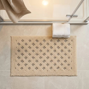 DarianA Softa Beige Diamond Cotton <b>Rug</b> 45x75 cm Recycled Tufted Washable Indoor Floor Mat <b>Boho</b> Style - Product Image 4