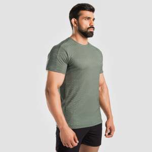 T-shirt de fitness long Green Power Rise en tissu tricoté 300g avec impression par sublimation – Modèle T-Shirts - Product Image 1