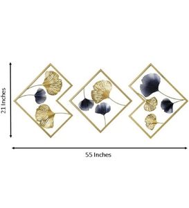 Art mural 3D en métal créatif fait à la main grandes feuilles de ginkgo Art mural suspendu pour la maison hôtel salon décoratif - Product Image 4