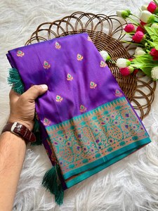 2025 giới thiệu thiết kế hit của chúng tôi mô hình tuyệt đẹp Shades tuyệt đẹp paithani sarees cho lên đến lễ hội mặc từ maharashtra - Product Image 5