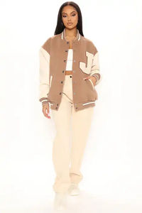 Veste de printemps Letterman à la mode pour femmes manteau de baseball universitaire personnalisé avec vêtements d'hiver en cuir de peau de mouton avec Logo personnalisé - Product Image 2