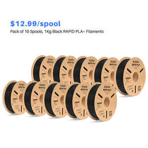ELEGOO RAPID <b>PLA</b>+ 1.75mm Black 10KG 3D Printer <b>Filament</b> Diverse Materials (TPE/PCL/HIPS) Moulding Service FDM Compatible - Product Image 2