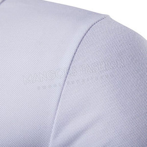 เสื้อเชิ้ตผู้ชายแบบสั่งทำพิเศษ ดีไซน์เรียบง่าย สีพื้น ผ้าฝ้ายผสมโพลีเอสเตอร์ ระบายอากาศได้ดี แห้งเร็ว แขนสั้น ทรงปกติ - Product Image 3