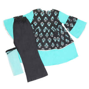 Ensemble en coton imprimé pour filles 3 pièces - Noir - Product Image 3