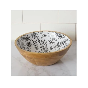 Bol imprimé émaillé de restauration rapide en bois de bonne qualité Grand bol décoratif pour la maison Impression bleue unique pour la vente à chaud - Product Image 6