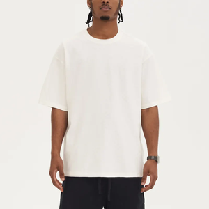 2024 mencustom เสื้อยืดผู้ชายไซส์ใหญ่พิเศษผ้าฝ้ายพิมพ์โลโก้100% เสื้อผ้าแนวสตรีทถักเปิดไหล่ตก - Product Image 4