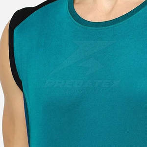 Offre Spéciale 100% chemise sans manches en coton pour adultes nouveau style respirant décontracté mode motif solide - Product Image 5