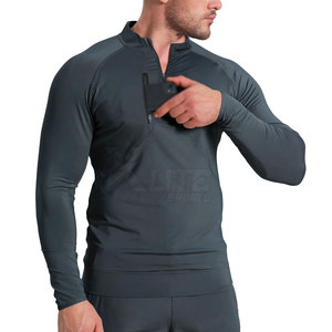 Sudadera cómoda de invierno con media cremallera y secado rápido para entrenamiento en el gimnasio, correr al aire libre y actividades físicas diarias para hombre - Product Image 4
