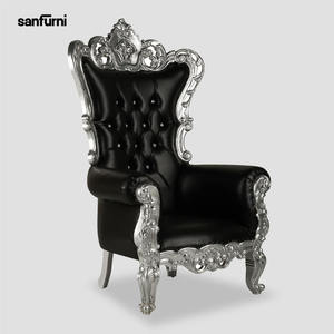 Silla de trono tallada a mano de madera maciza, buena calidad, precio al por mayor para dormitorio, boda, sala de estar, muebles de Hotel - Product Image 4