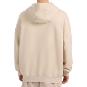 Sweat à capuche oversize en coton, décontracté, à manches longues, épaules tombantes, broderie 3D sur le devant, teint uni, prix de gros - Product Image 4