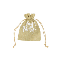 Vente en gros petit sac en jute de style cordon personnalisé avec logo