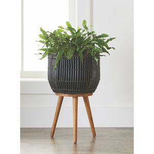 Garden Decoration Iron & Cane Round Planter and Natural Colour Wicker and <b>Seagrass</b> Planter - Product Image 1