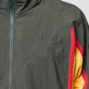 Customizable Logo Mens Retro Color Block Windbreaker <b>Jacket</b> Dark Green Striped Full Zip Stand Collar <b>Track</b> <b>Jacket</b> New Arrivals - Product Image 4