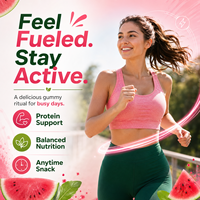 Gummies Protéinés de Qualité Professionnelle 17g Protéines Végétales Sans Sucre Bonbons Végétaliens Saveur Pastèque Snack Fitness OEM ODM