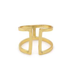 Minimalist Wire Geometric Brass <b>Ring</b> 18k Gold Plated Open <b>Adjustable</b> Wholesale <b>Ring</b> for women - Product Image 1