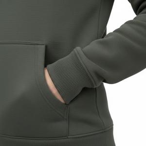 Sudadera con capucha negra de ébano para mujer, diseño de logotipo personalizado, corte ajustado, forro polar de algodón grueso, venta al por mayor, sudadera con capucha bordada - Product Image 6